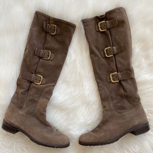 Stuart Weitzman Ludlow Side Buckle Leather Boots